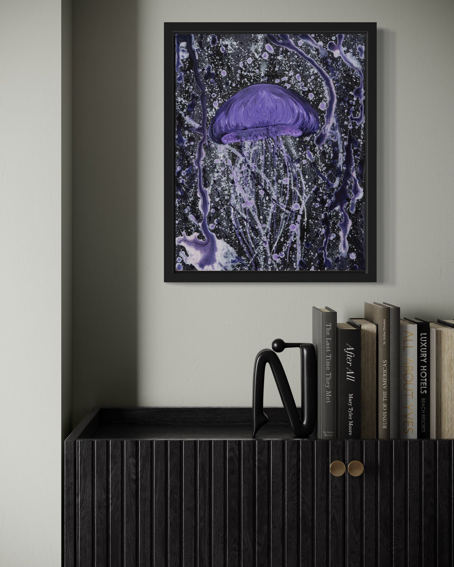 Drift in Violet - Original Acrylic Jellyfish Painting