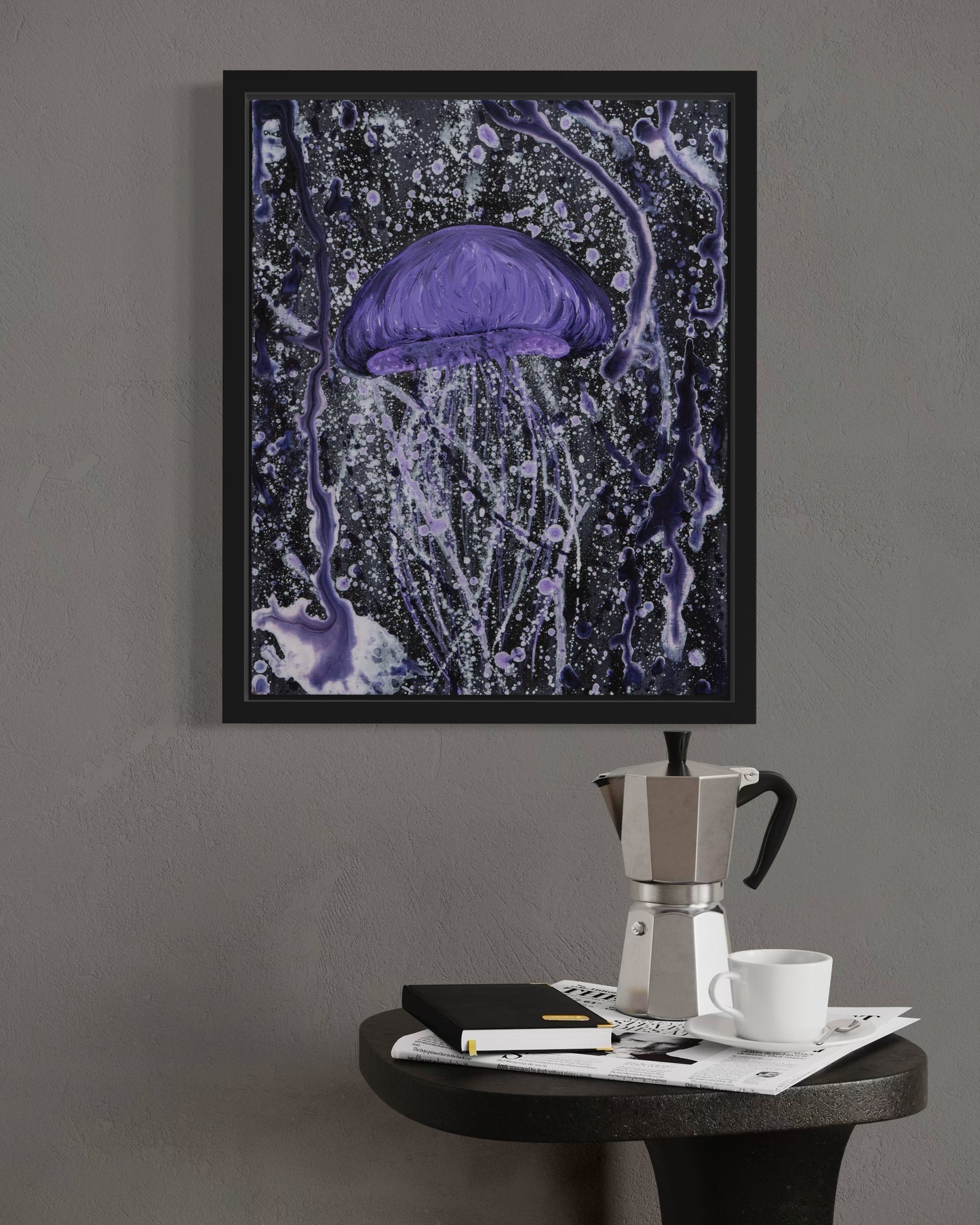 Drift in Violet - Original Acrylic Jellyfish Painting