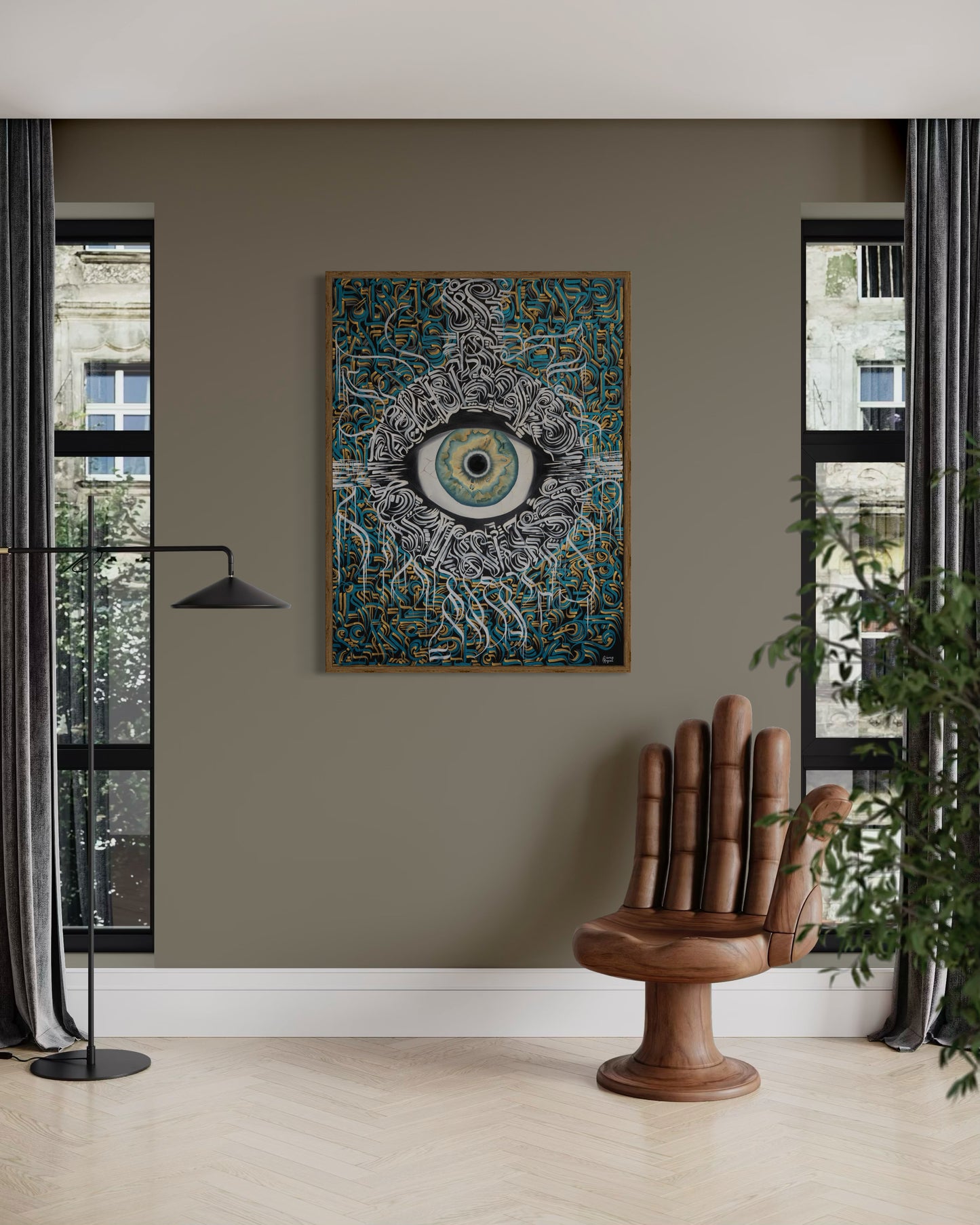 "The All-Seeing Eye" - Original Acrylic & Oil Collaborative Painting