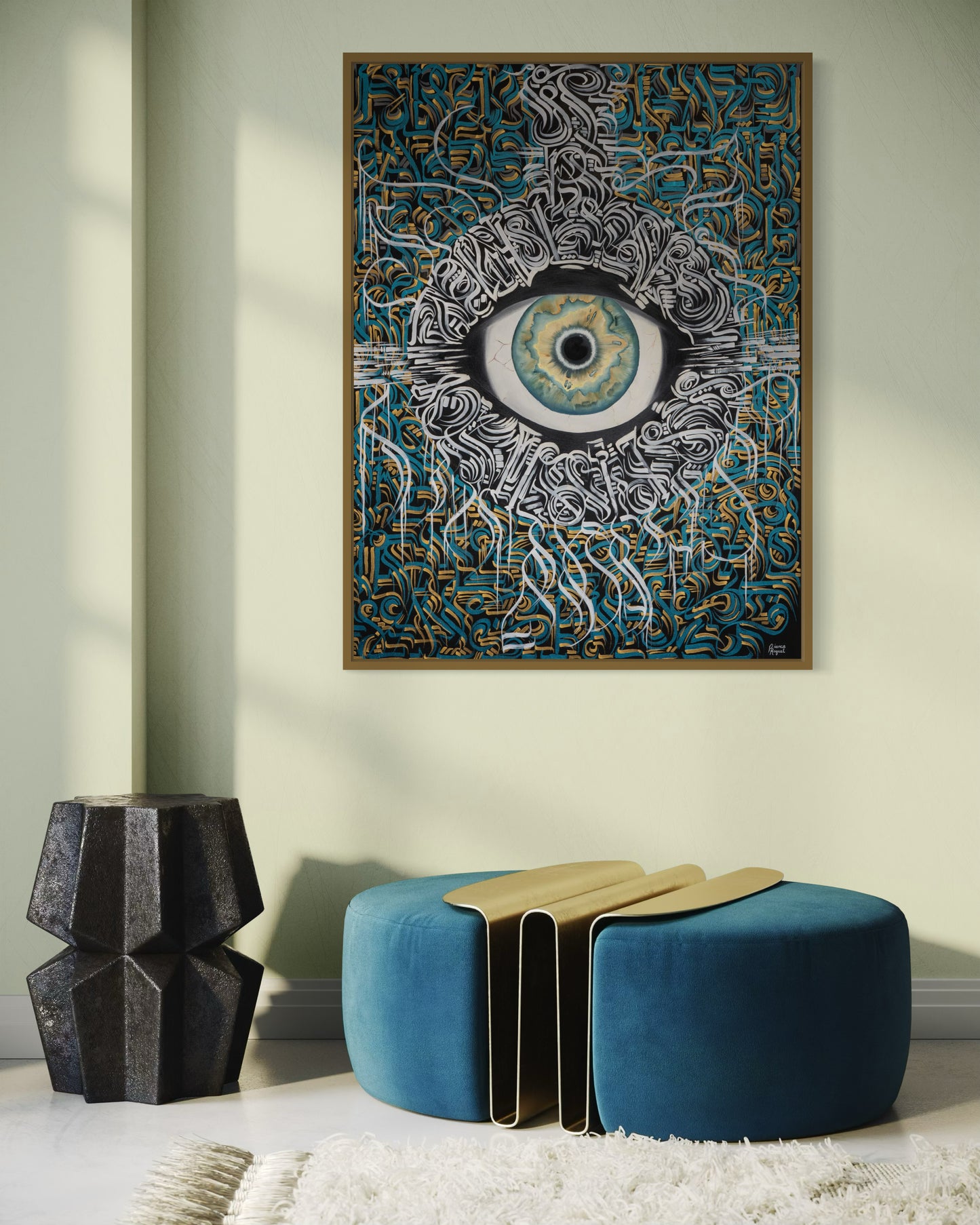 "The All-Seeing Eye" - Original Acrylic & Oil Collaborative Painting