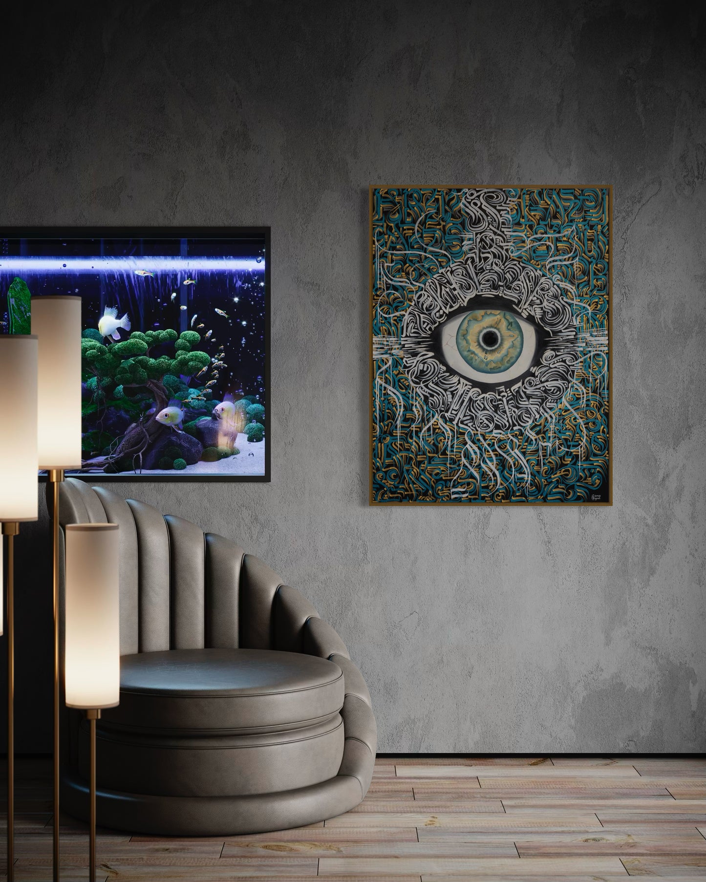 "The All-Seeing Eye" - Original Acrylic & Oil Collaborative Painting