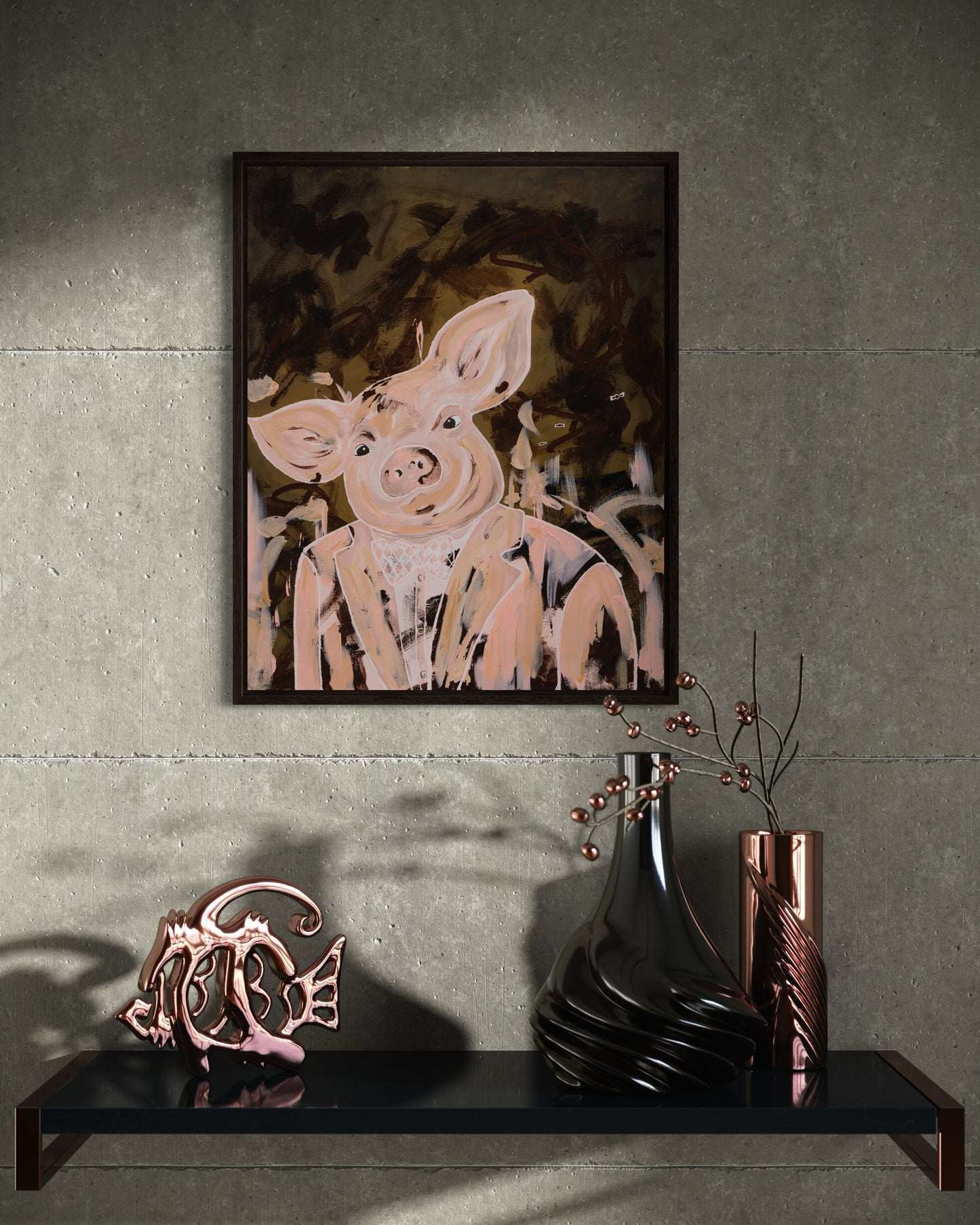 Filthy Rich - Original Acrylic Pig Painting