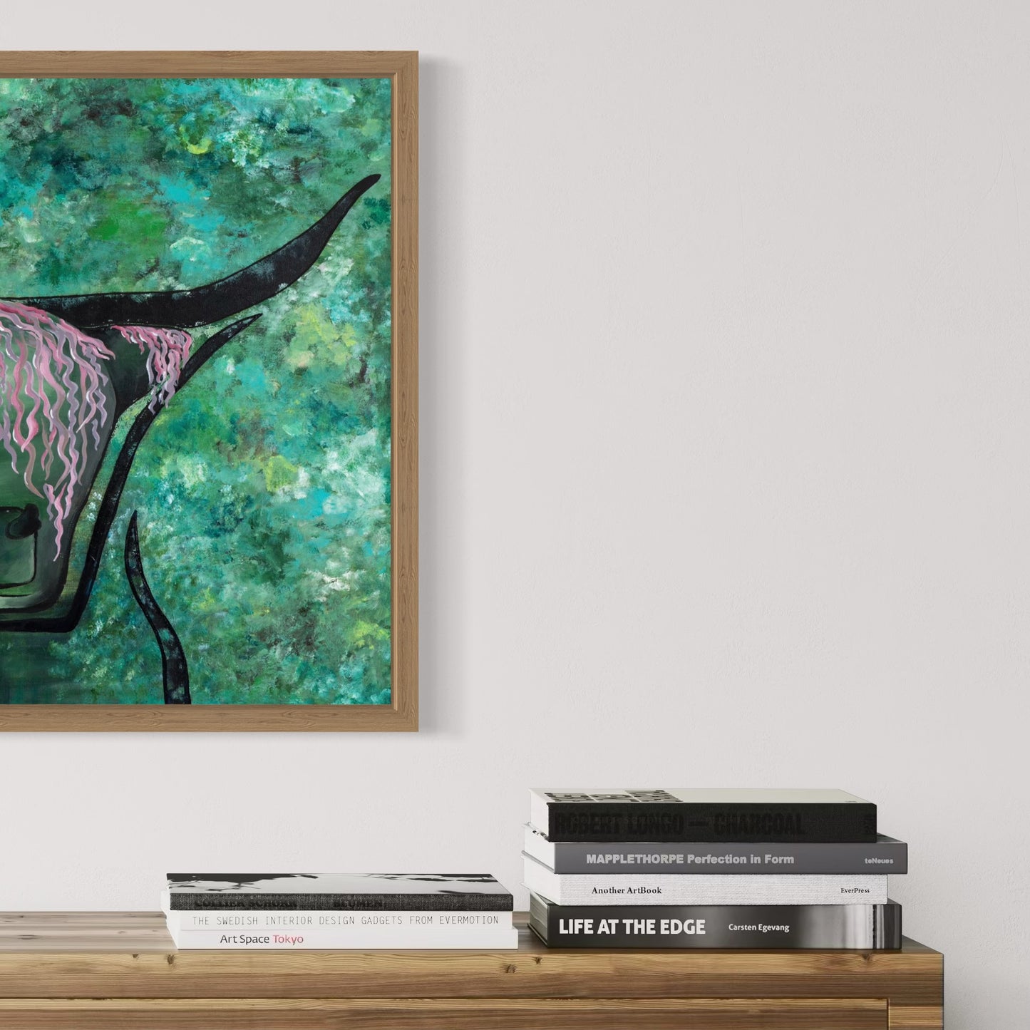 Hippie - Original Acrylic & Oil Highland Cow Painting
