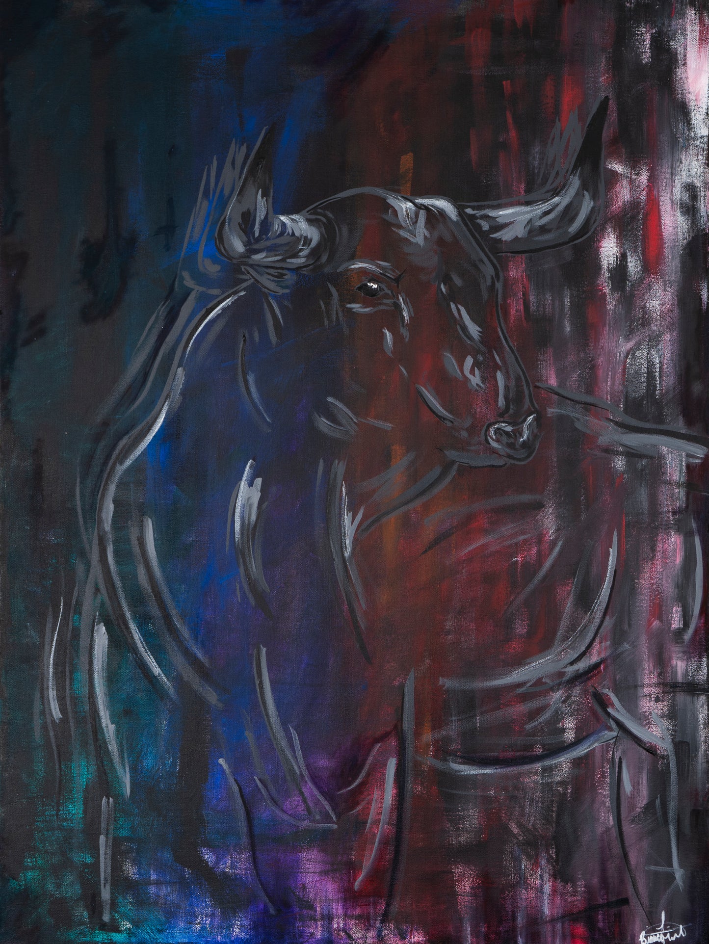 Ferdinand - Original Acrylic & Oil Bull Painting