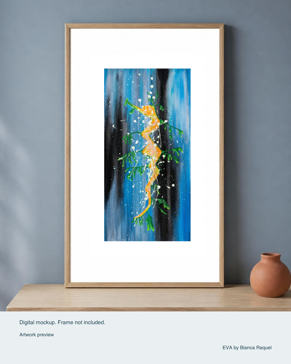 neigh signed collector print digital framed mockup, frame not included