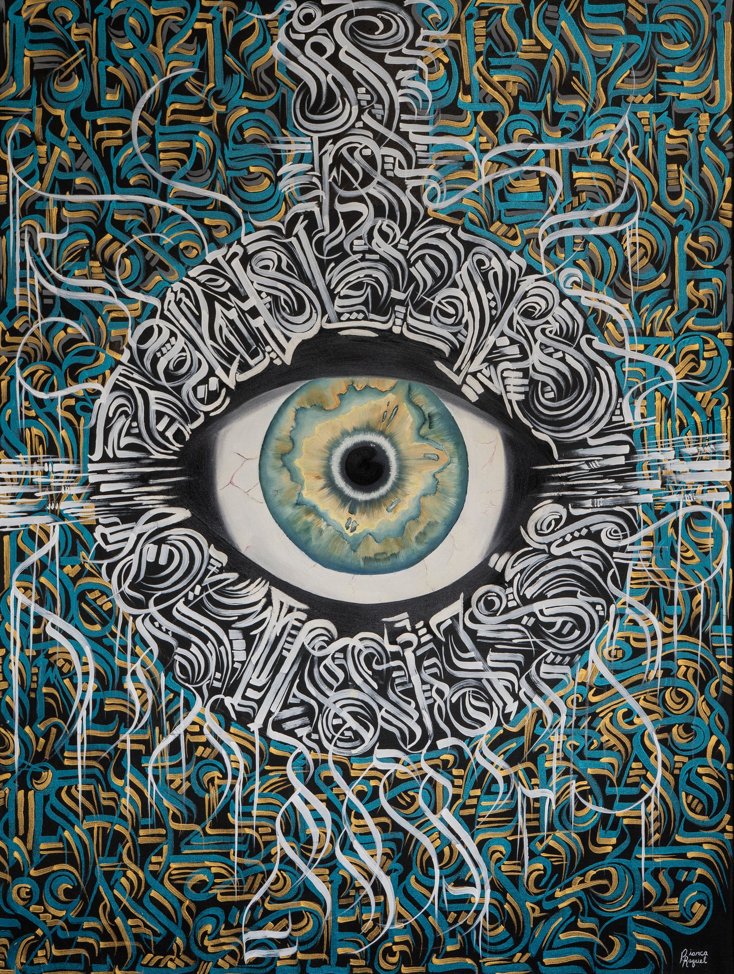"The All-Seeing Eye" - Original Acrylic & Oil Collaborative Painting