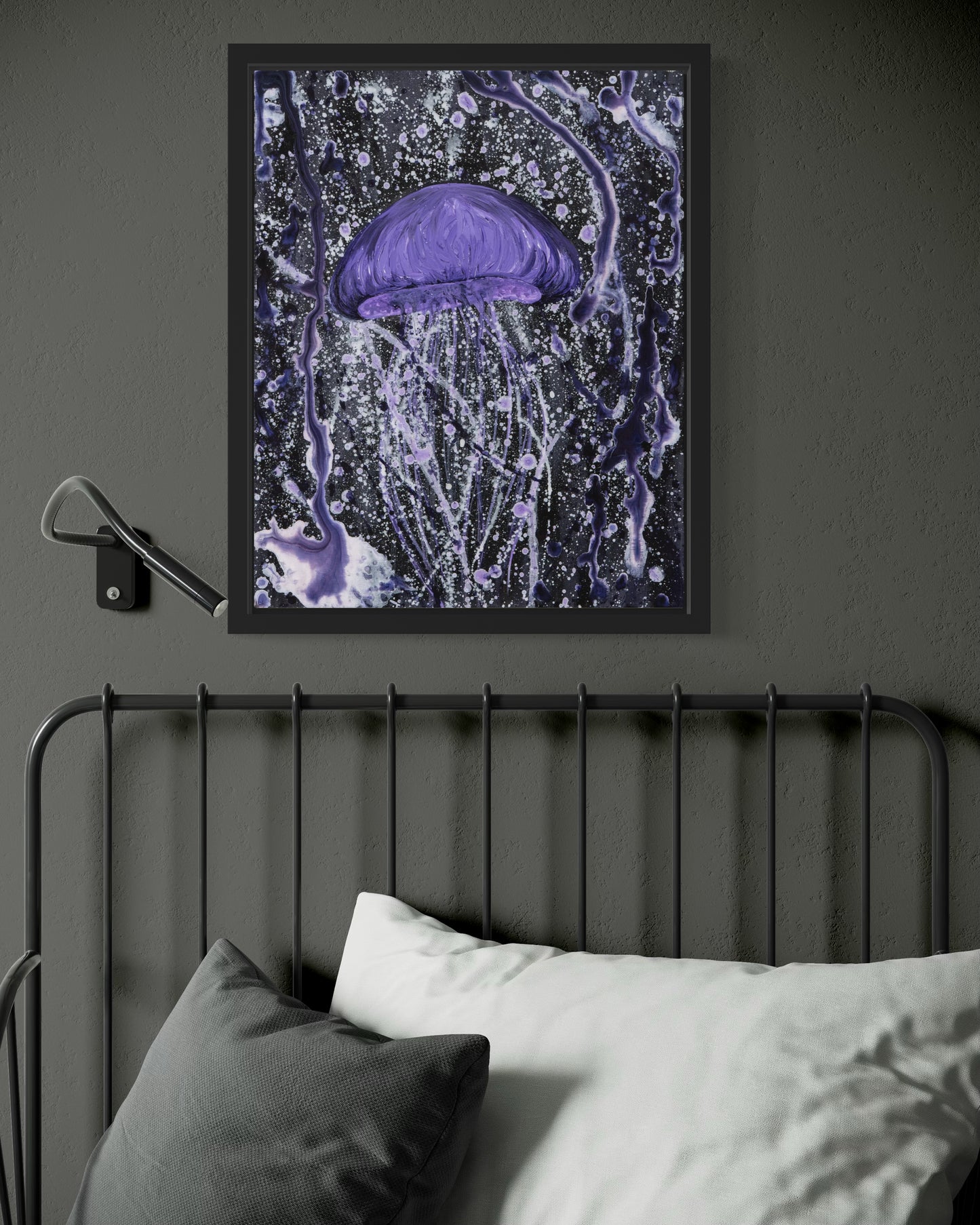 Drift in Violet - Original Acrylic Jellyfish Painting