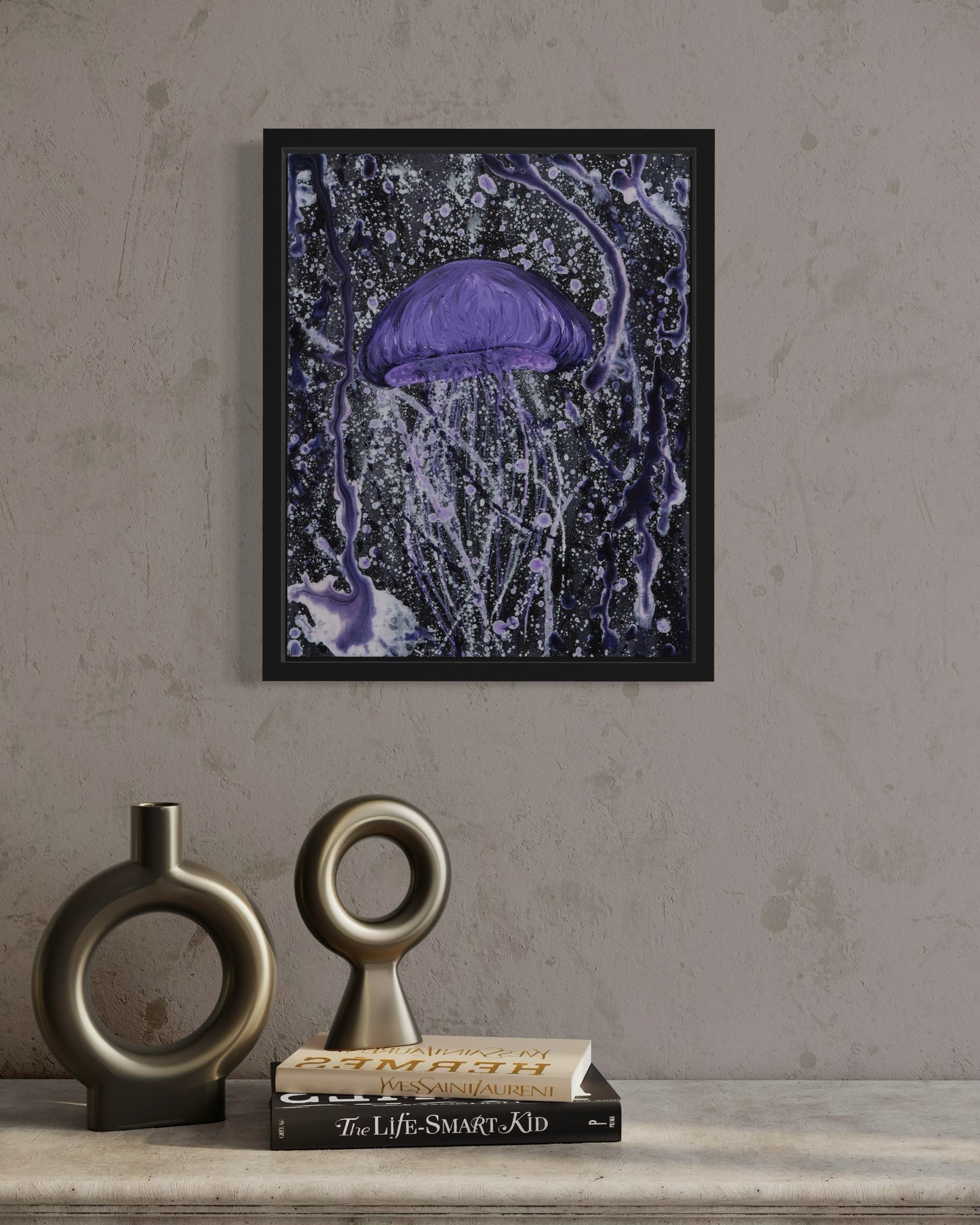 Drift in Violet - Original Acrylic Jellyfish Painting