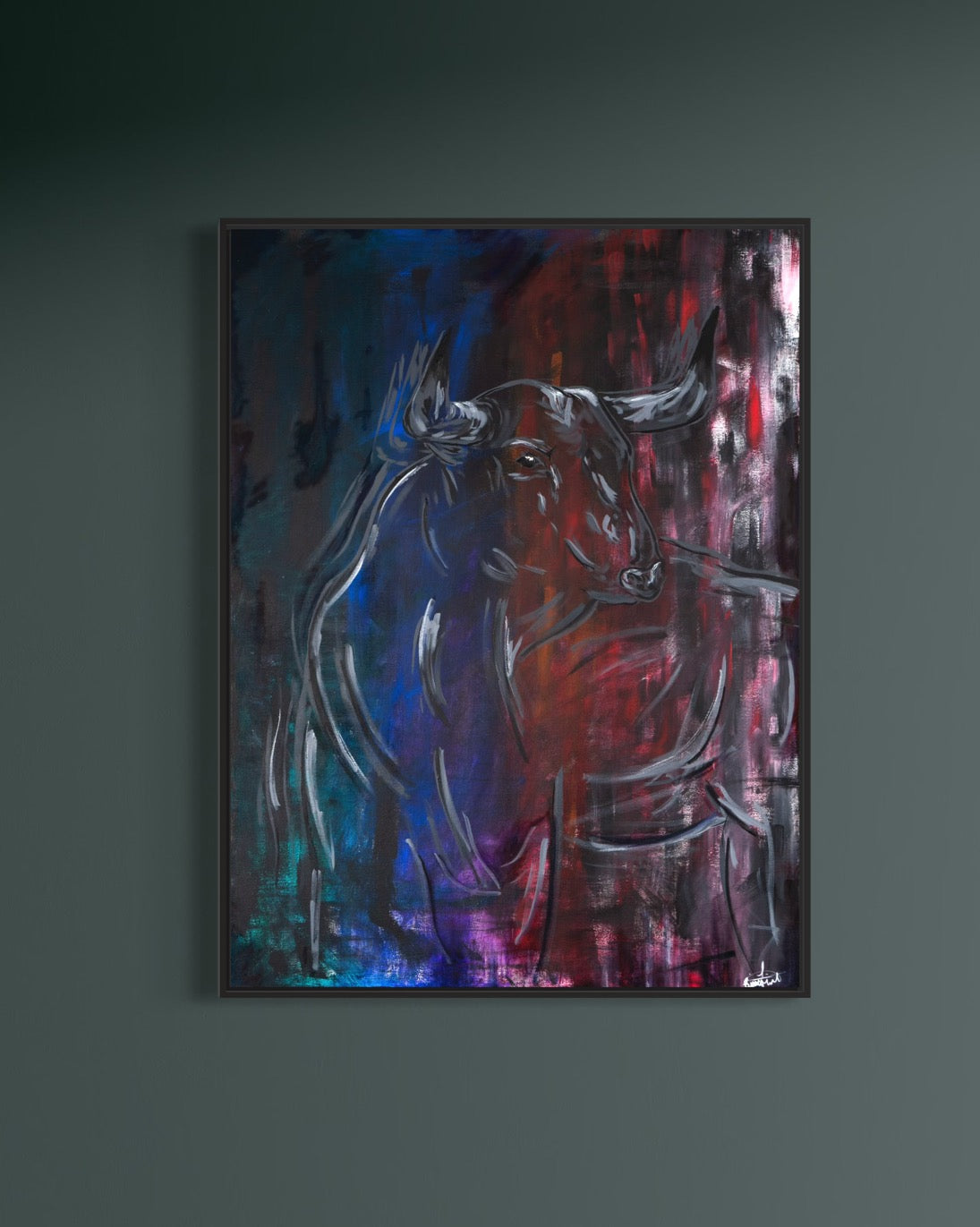 Ferdinand - Original Acrylic & Oil Bull Painting