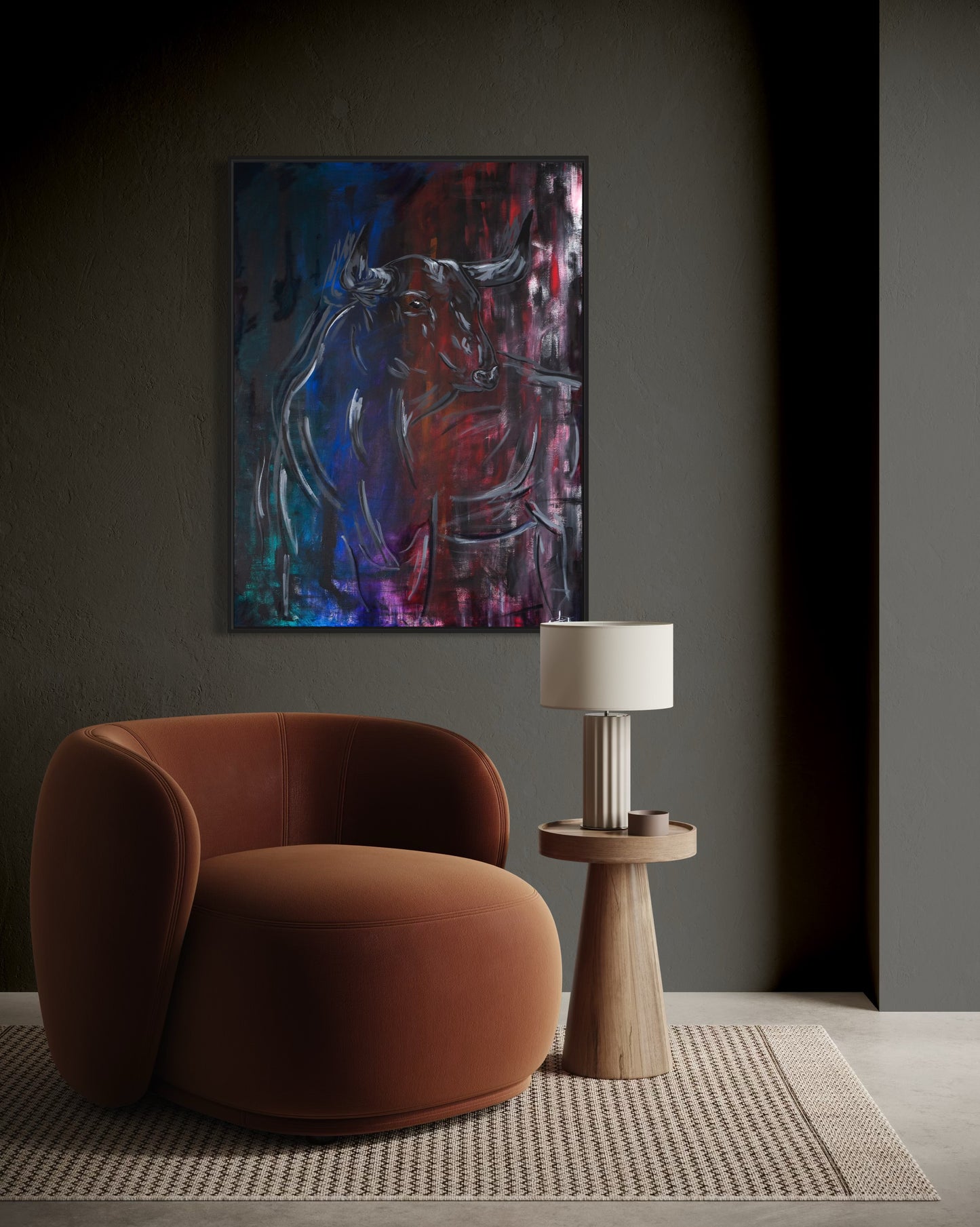 Ferdinand - Original Acrylic & Oil Bull Painting