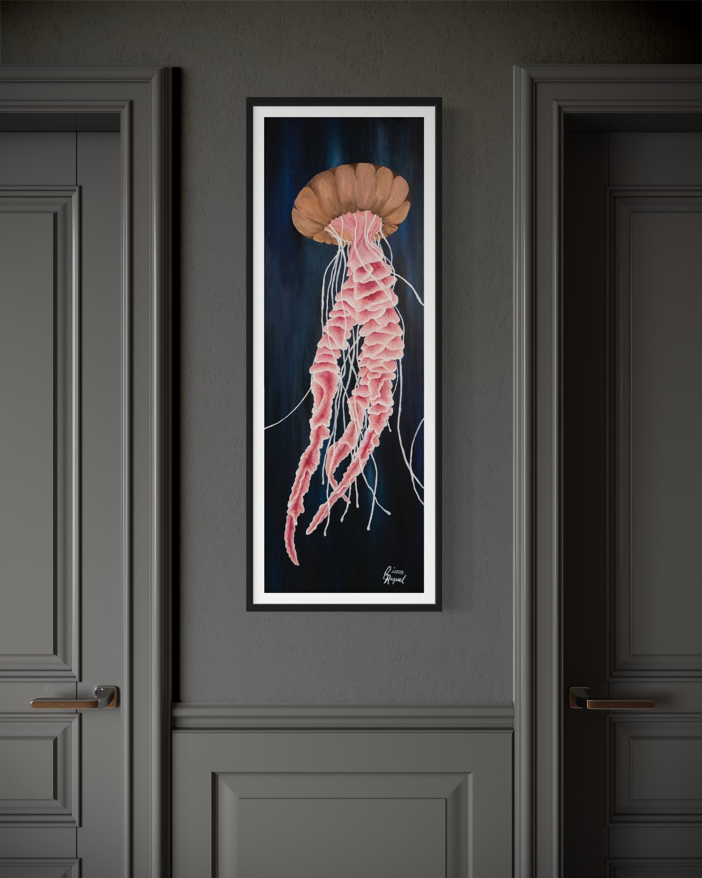 Aqua Soul - Original Acrylic & Oil Hand-Painted Jellyfish Painting