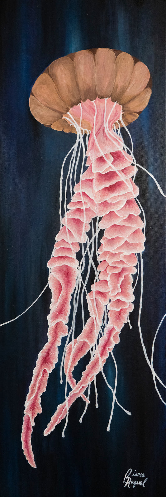 Aqua Soul - Original Acrylic & Oil Hand-Painted Jellyfish Painting