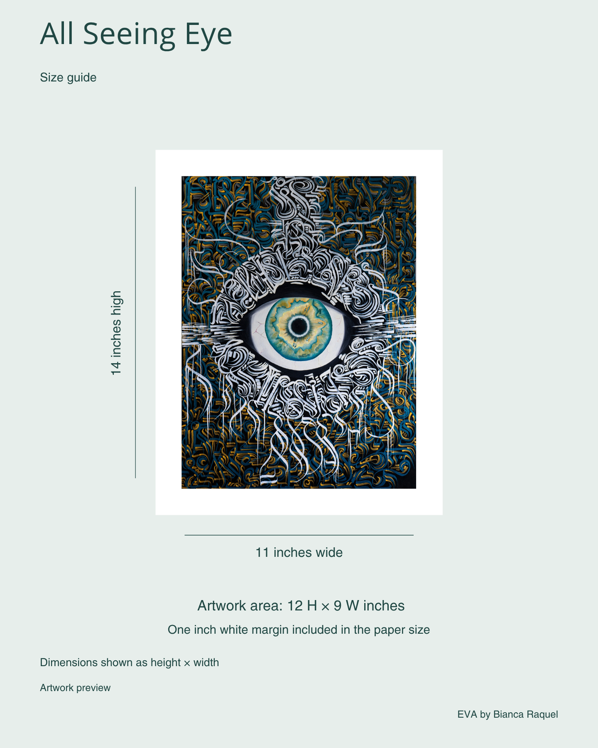 all seeing eye signed collector print paper and artwork size guide