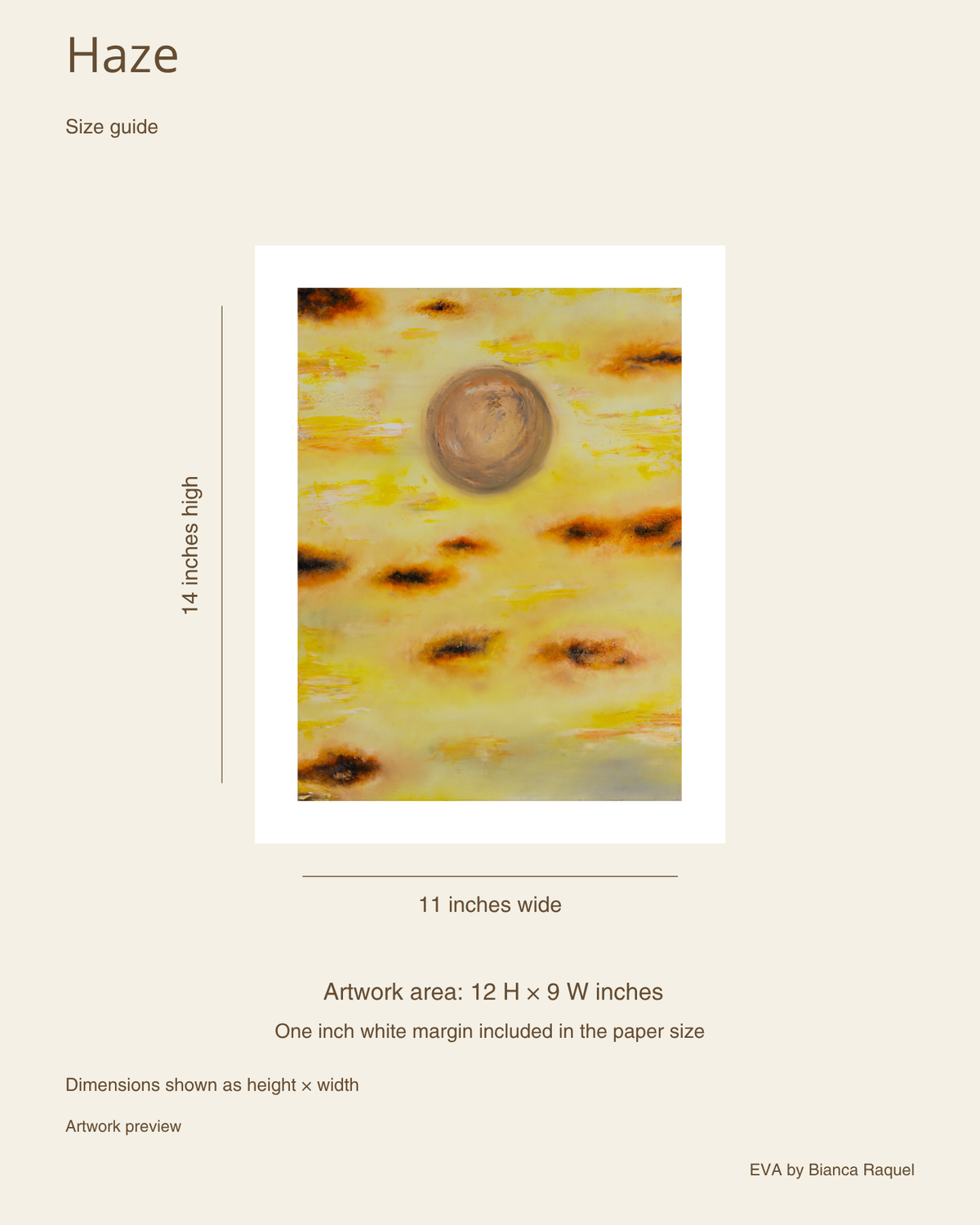 haze signed collector print paper and artwork size guide
