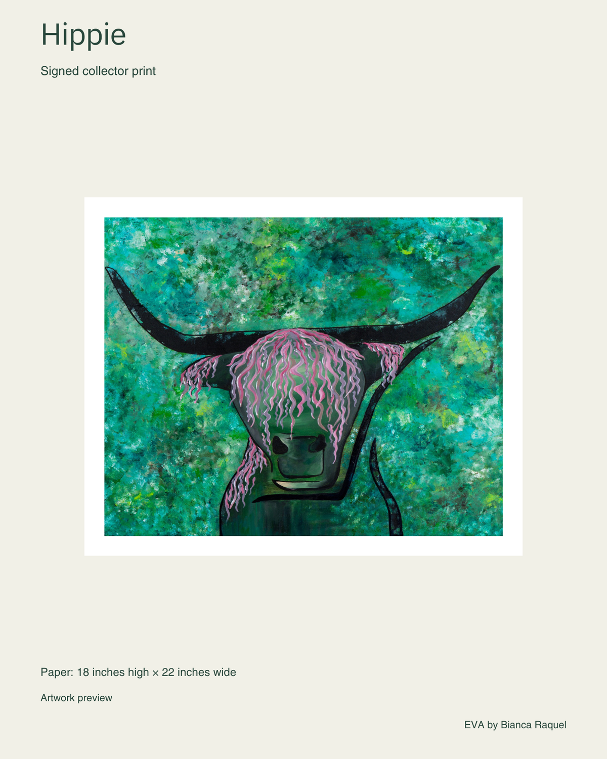 hippie large signed collector print artwork preview