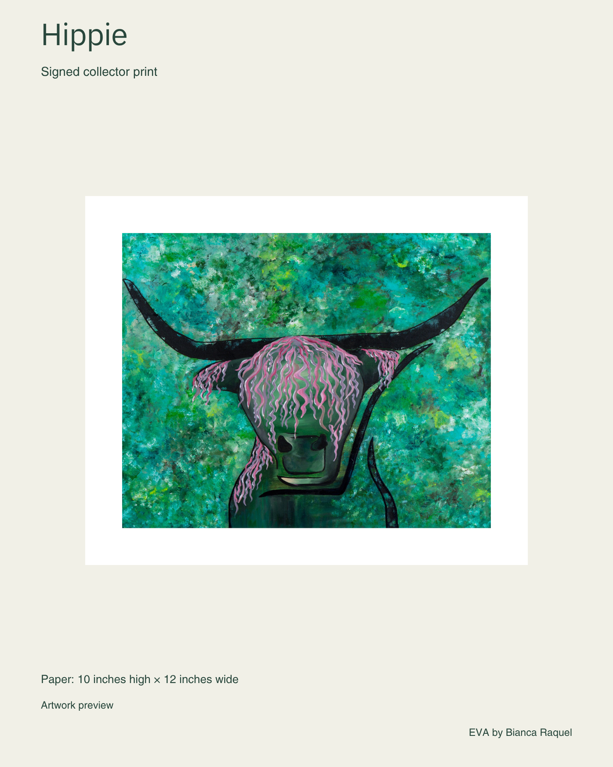 hippie small signed collector print artwork preview