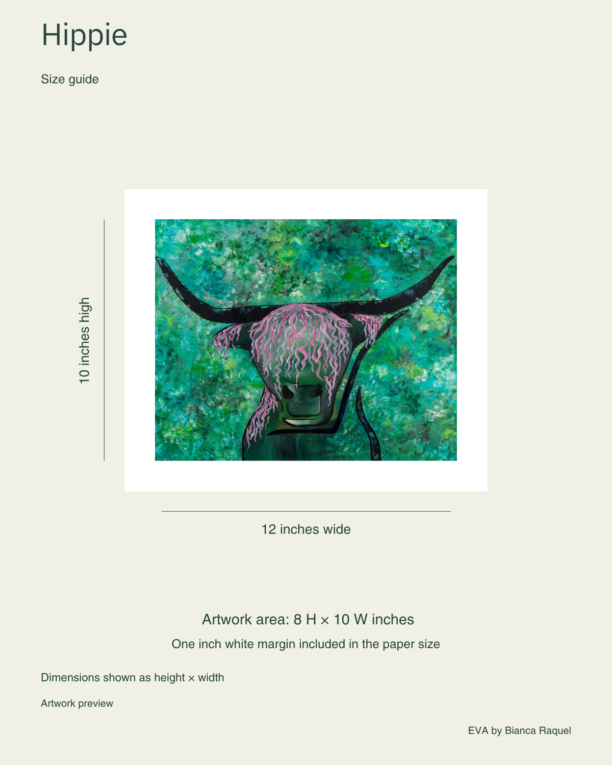 hippie small signed collector print paper and artwork size guide