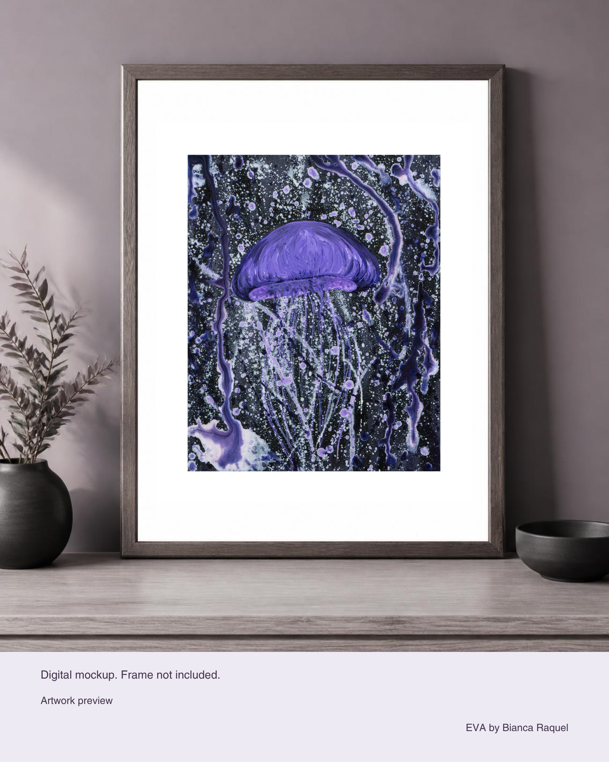 ink drifter signed collector print digital framed mockup, frame not included