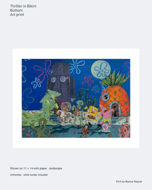 Thriller in Bikini Bottom bordered art print preview